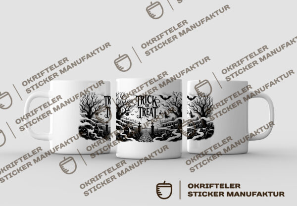 Motivtasse - Halloween "Trick or Treat!" Friedhof/Cemetery